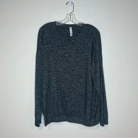 Athleta Mindful Pullover Long Sleeve Sweatshirt Charcoal Grey Heather Medium M - Picture 2 of 10